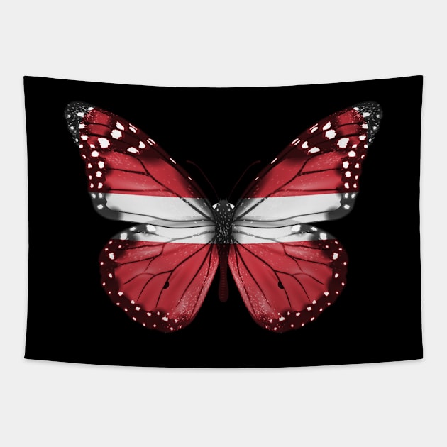 Latvian Flag  Butterfly - Gift for Latvian From Latvia Tapestry by Country Flags