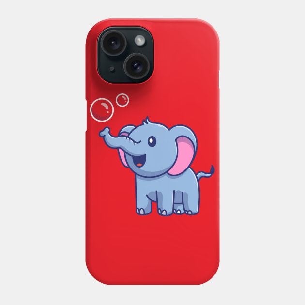 Cute Elephant With Bubbles Cartoon Phone Case by Catalyst Labs