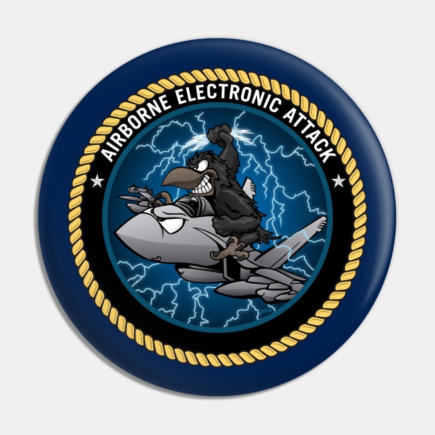 Airborne Electronic Attack Growler Cartoon Pin by hobrath