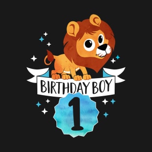 Birthday Boy Lion - One Year Child Baby Toddler Gift - 1st Birthday T-Shirt