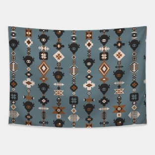 American Prairie Tribal Bull Heads Tapestry