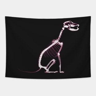 Black Dog X-Ray Skeleton Tapestry