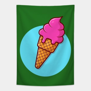 Ice Cream Cone Cartoon Vector Icon Illustration (8) Tapestry