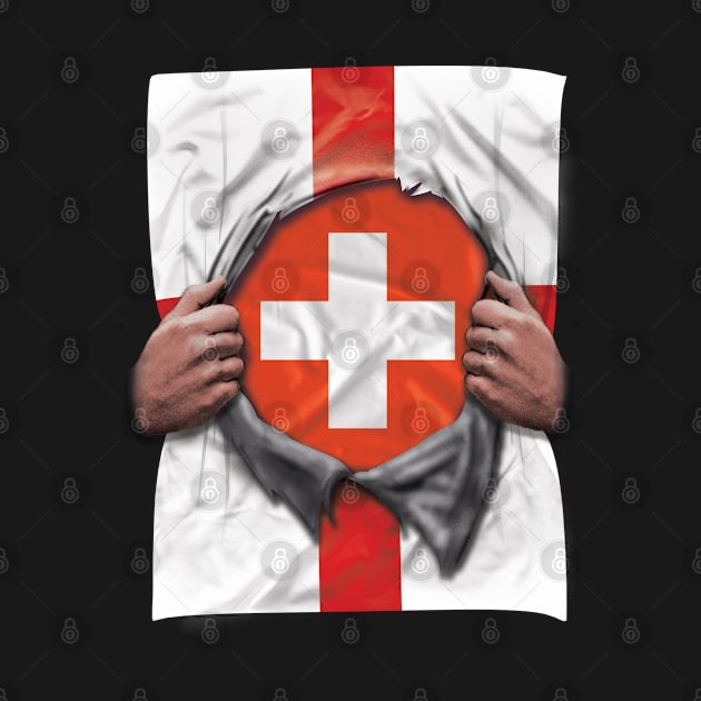 Switzerland Flag English Flag Ripped - Gift for Swiss From Switzerland by Country Flags