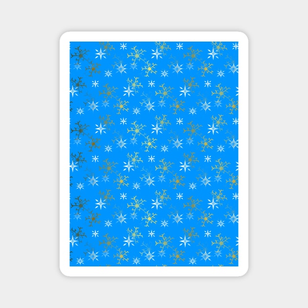 SNOWFLAKES Pattern Gold And White Magnet by SartorisArt1