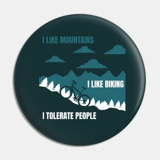 Mountains and Mountain Biking Pin