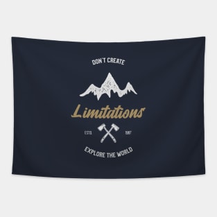 Motivational Quote Mountains Nature Tapestry