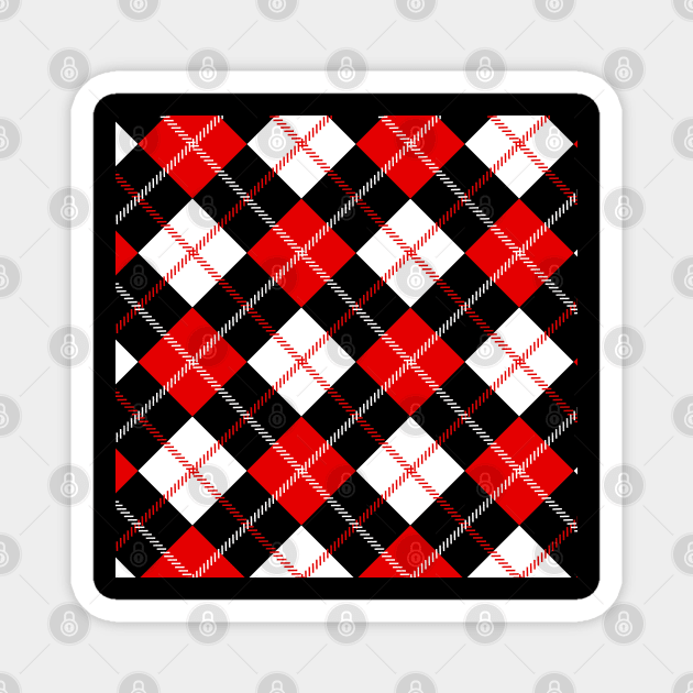 Plaid Pattern Luxury Checkers  Tartan Magnet by HamilcArt