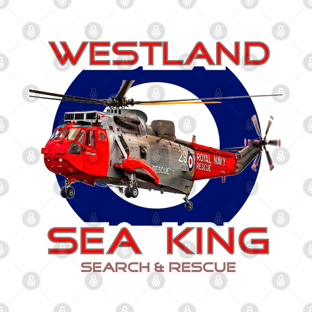 Westland Sea King Search and rescue helicopter of the Royal Navy  in RAF rounde by AJ techDesigns