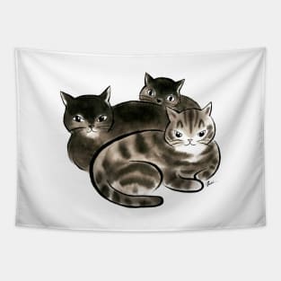 Black cats family Tapestry