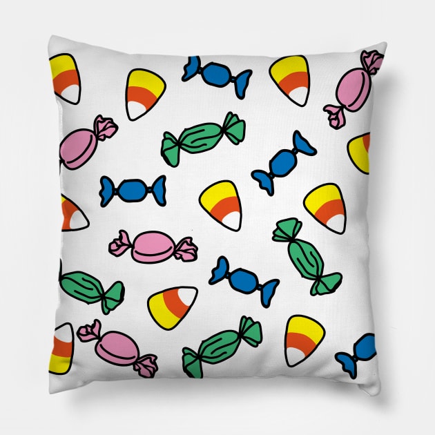 Halloween Candy Pattern Pillow by LunaMay