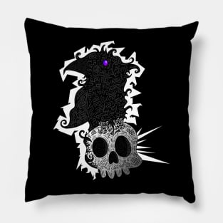 Crow And Skull Pillow