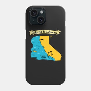 Take Me To California - Santa Monica beach graphic Phone Case