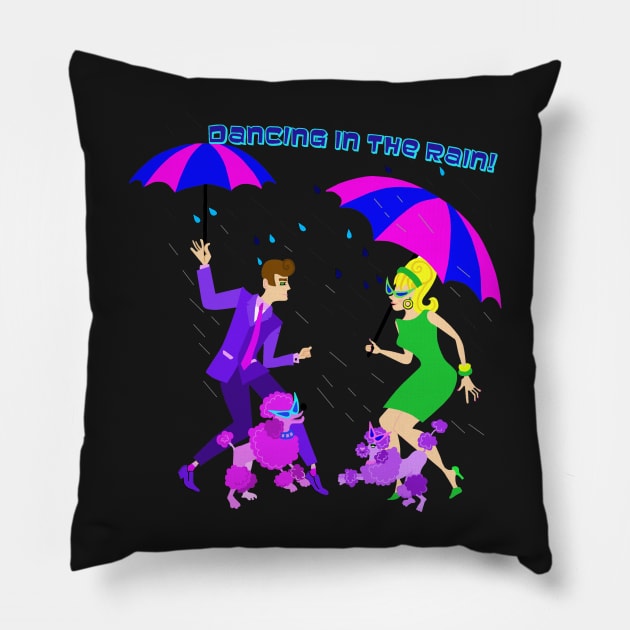 Dancing in the Rain Pillow by Lynndarakos