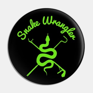 Snake Wrangler Lime Green Logo Pin