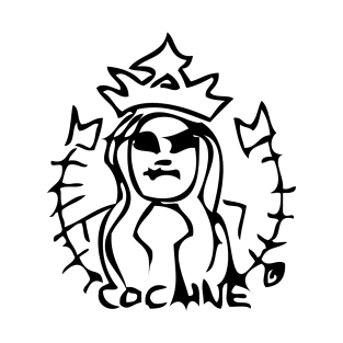 Cocaine Mermaid Doodle Black T-Shirt