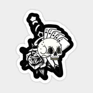 skull cards dagger design Magnet