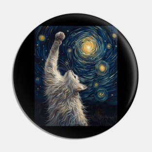 Cat Starry Night Melody Pin