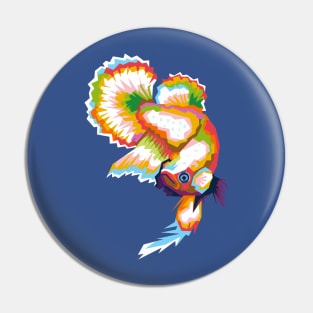 Betta fish popart Pin