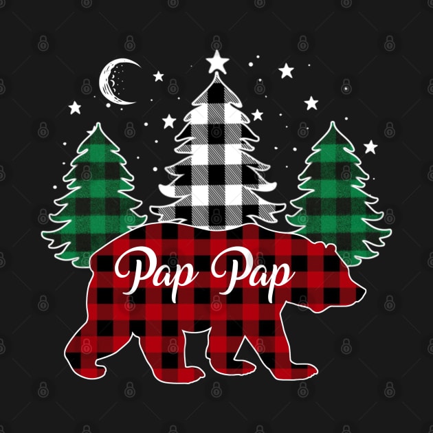 Pap Pap Bear Buffalo Red Plaid Matching Family Christmas by Marang