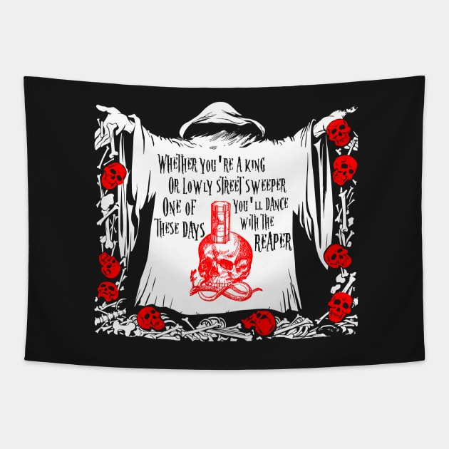 You'll Dance with the Reaper Tapestry by LacaDesigns