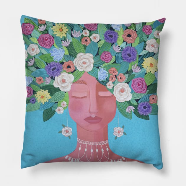 Spring Maiden Pillow by Lisafrancesjudd