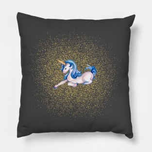 Sweet Unicorn Watercolor Design Pillow