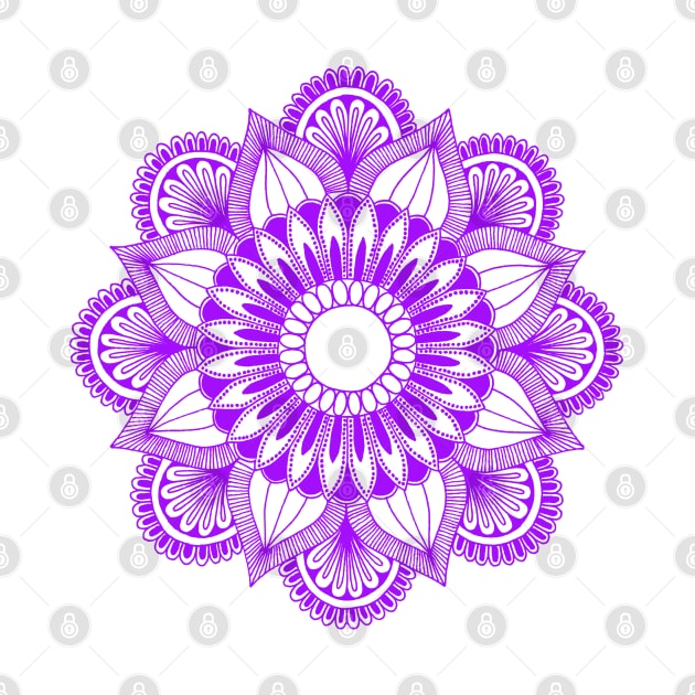 Flower Mandala (purple on white) by calenbundalas