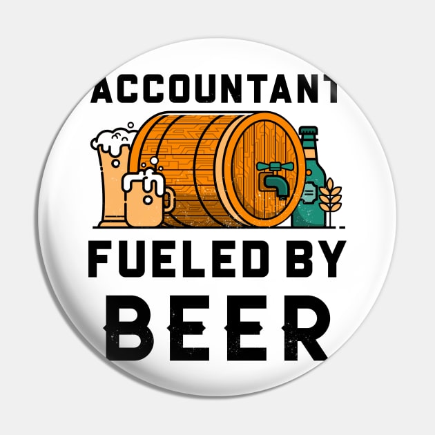 Accountant fueled By Beer Pin by Big Jack Tees