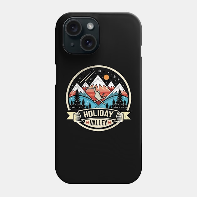 Retro Holiday Valley Ski Phone Case by Surrealcoin777