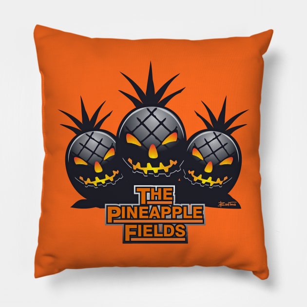 The Pineapple Fields at Night Pillow by badtuna