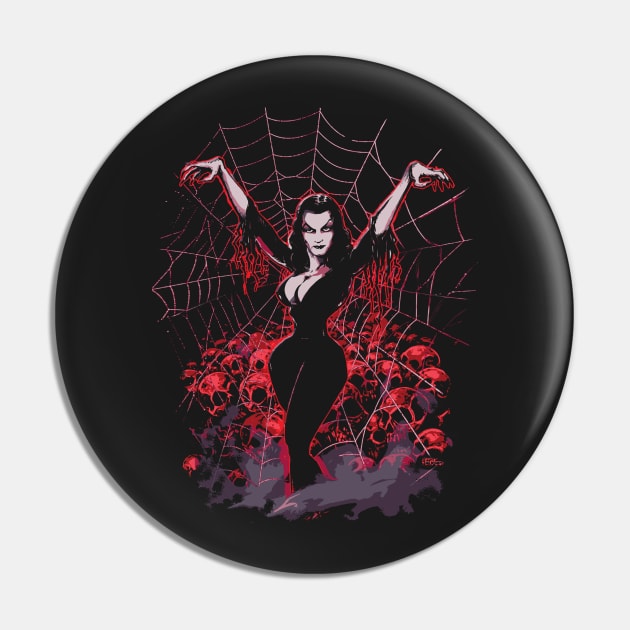 Vampira Spider web gothic Pin by monstermangraphic