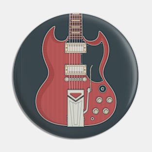 Cherry Red Solid Guitar Pin