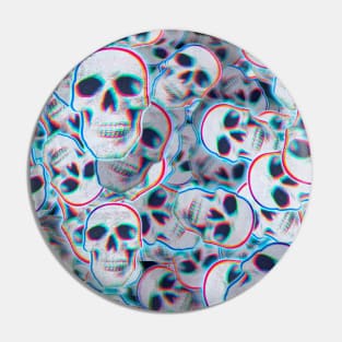 Glitch Skull Pattern Pin