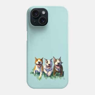 Three Amigos Bull Terrier Puppies Phone Case