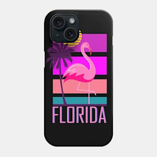 Florida Synthwave Inspired Flamingo Design Phone Case