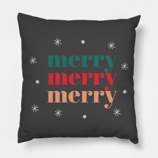 Festive 'Merry Merry Merry' Holiday Shirt Pillow