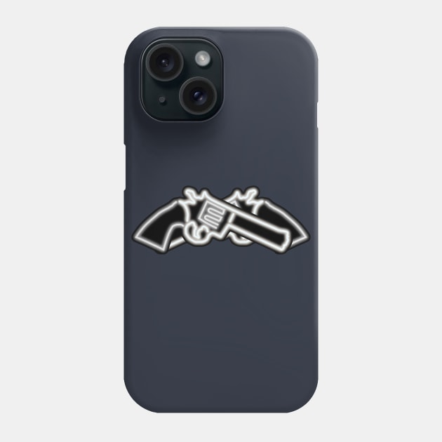 Neon Crossed Revolvers Phone Case by gkillerb