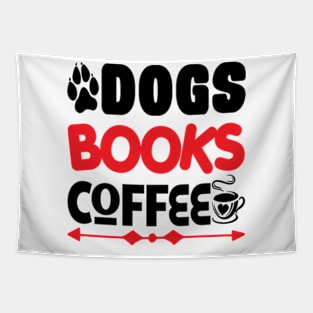 Dogs Books Coffee Cute Reader Bookworm Gifts 2024 Tapestry