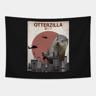 Otterzilla - Giant Otter Monster Tapestry