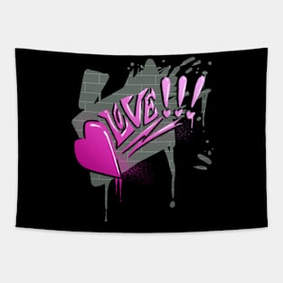 Graffiti Heart (Pink) Tapestry