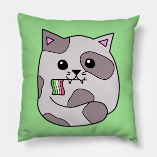 abrosexual pride flag cat Pillow