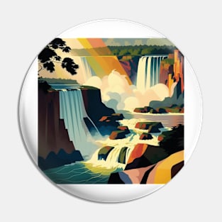 Iguazu Falls - Abstract Art Style Pin