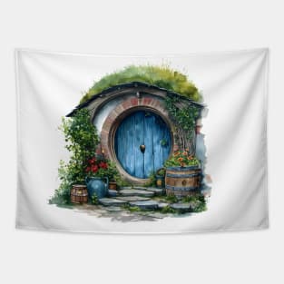 Beautiful Halfling Home in Watercolor - Fantasy Tapestry