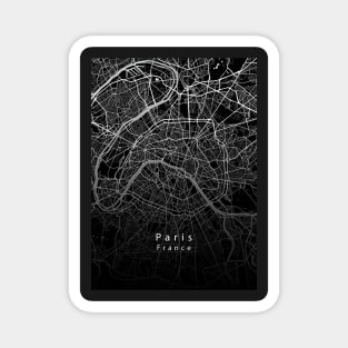 Paris France City Map dark Magnet