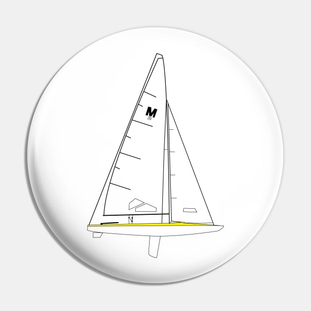 M20 Scow Sailboat Pin by CHBB