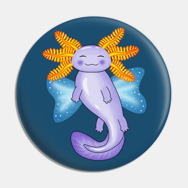 Purple Butterfly Axolotl Pin by Purrfect