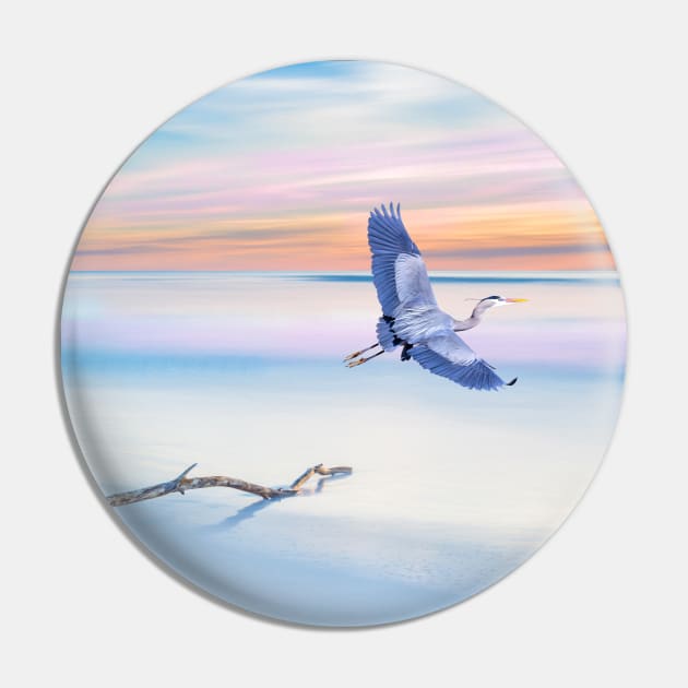 Great Blue Heron at Sunset Pin by lauradyoung