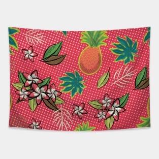 Tropical Beach - Red Tapestry