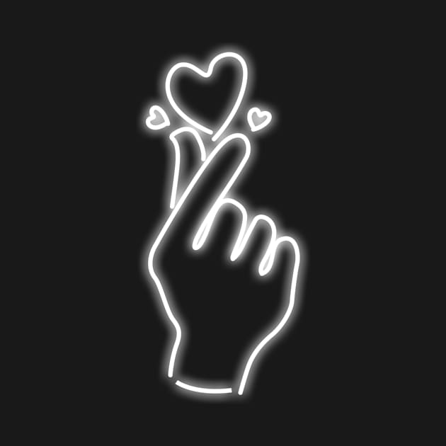 Korean Graphic Finger Heart Hand I Love You Kpop Merch K-pop by johnii1422